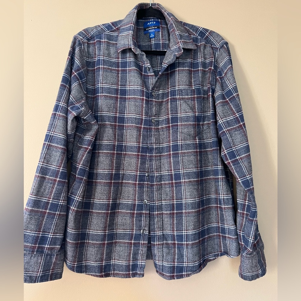 Vintage Plaid Flannel Button Down Shirt size XL